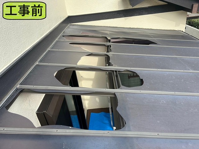 中央市　テラス屋根張り替え